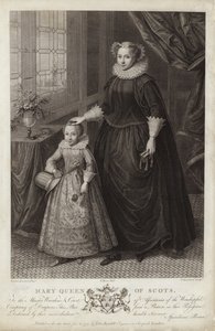 Portrett av Mary, Queen of Scots, og hennes sønn, James